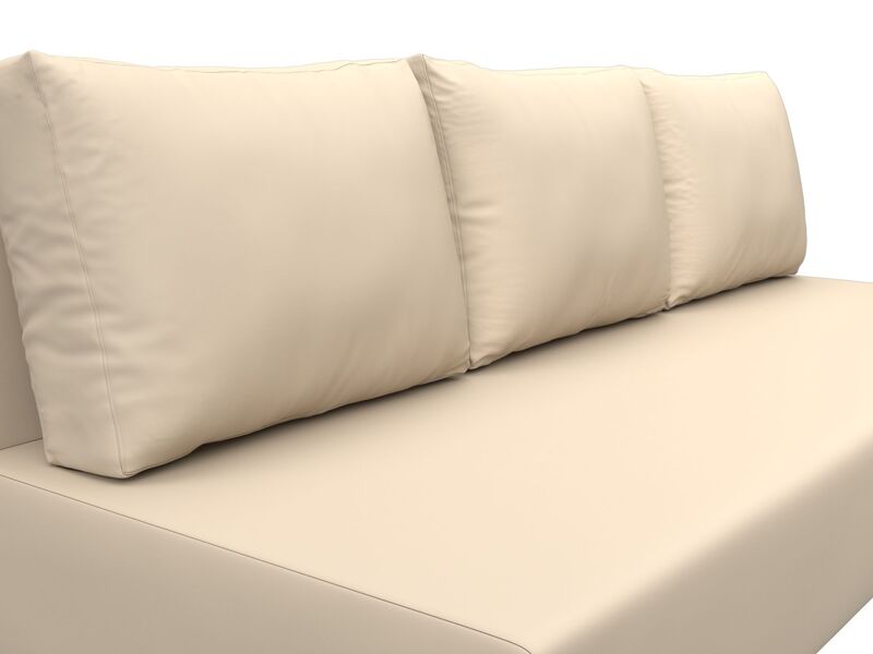 Диван прямой Лига-033, Экокожа, Бежевый