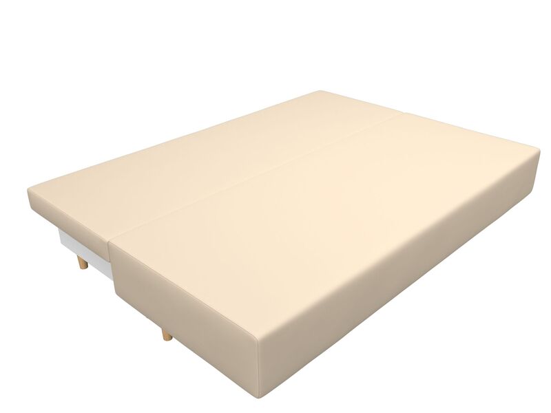 Диван прямой Лига-033, Экокожа, Бежевый