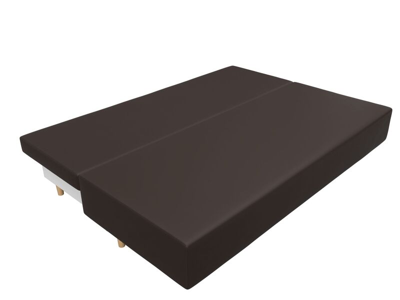 Диван прямой Лига-033, Экокожа, Коричневый