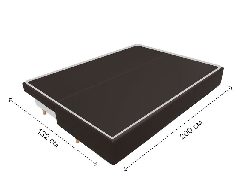 Диван прямой Лига-033, Экокожа, Коричневый