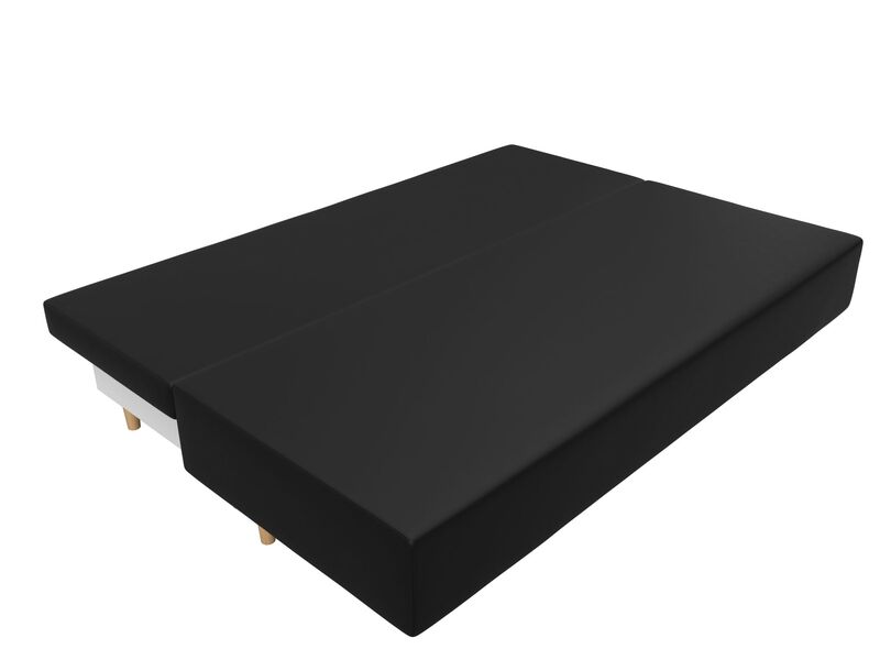 Диван прямой Лига-033, Экокожа, Черный