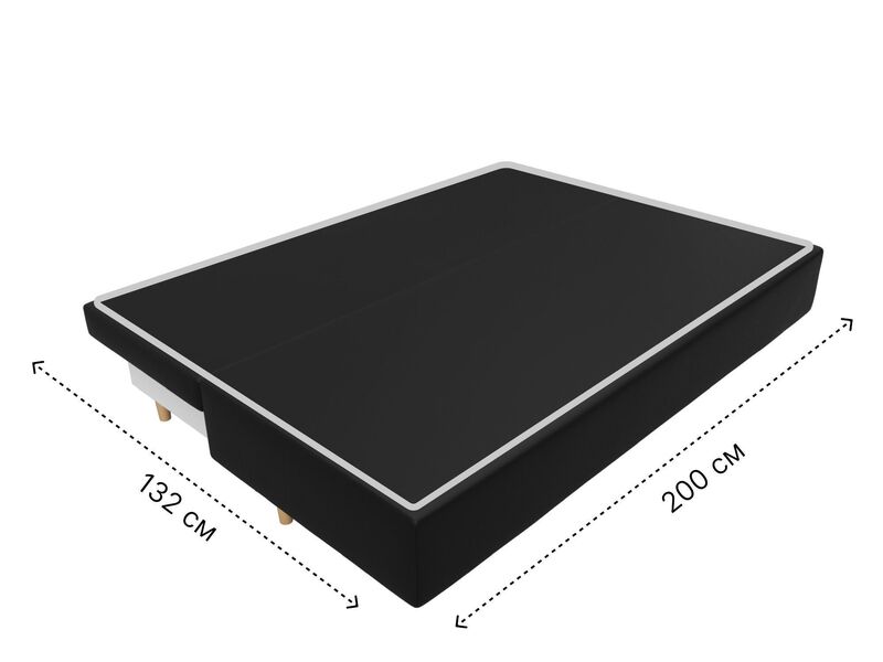 Диван прямой Лига-033, Экокожа, Черный