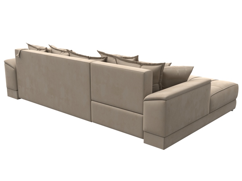 Диван угловой НордСтар левый угол, Велюр, SEVEN 729 бежевый