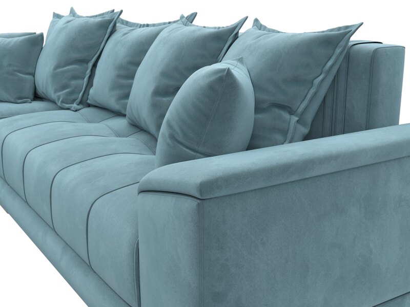 Диван угловой НордСтар левый угол, Велюр, SEVEN 113 бирюзовый