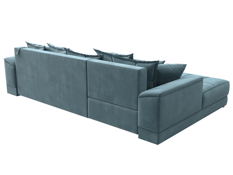 Диван угловой НордСтар левый угол, Велюр, SEVEN 113 бирюзовый