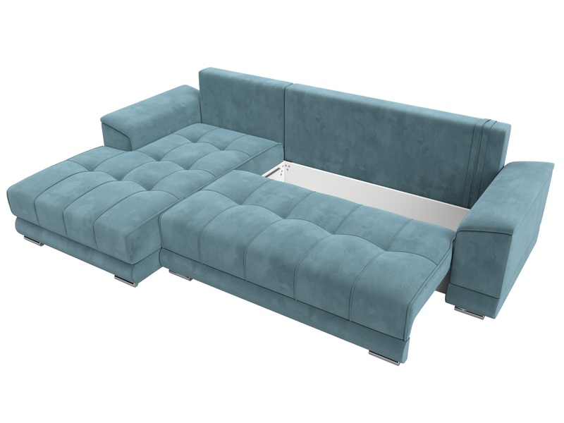 Диван угловой НордСтар левый угол, Велюр, SEVEN 113 бирюзовый