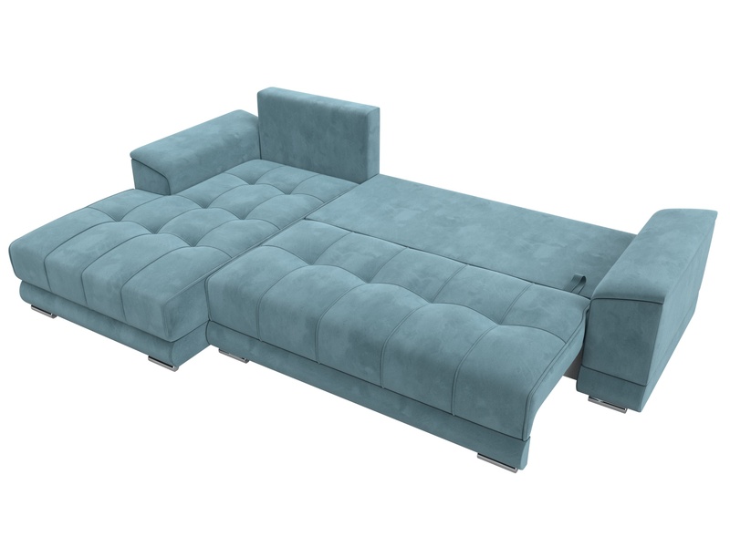 Диван угловой НордСтар левый угол, Велюр, SEVEN 113 бирюзовый
