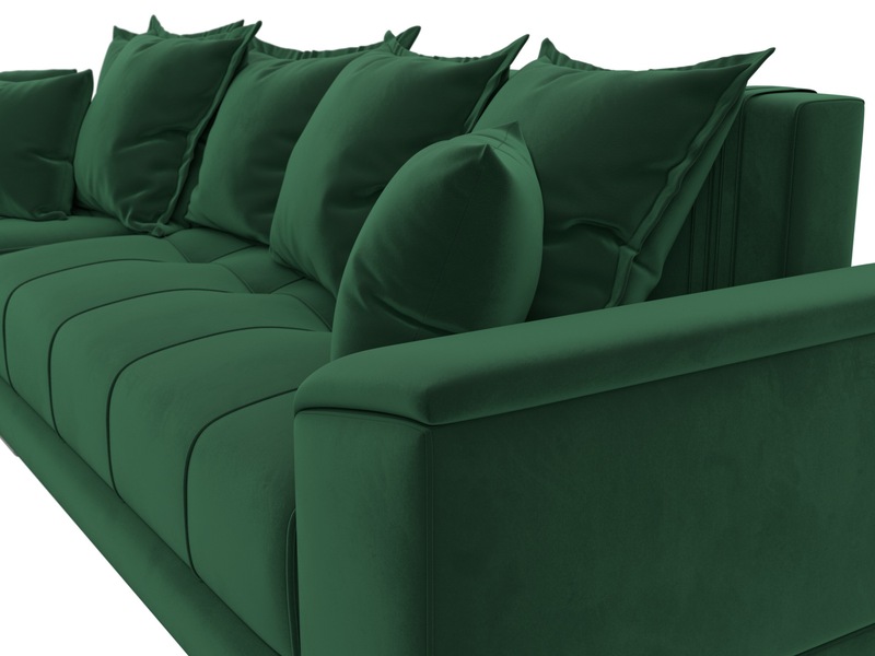 Диван угловой НордСтар левый угол, Велюр, SEVEN 626 зеленый