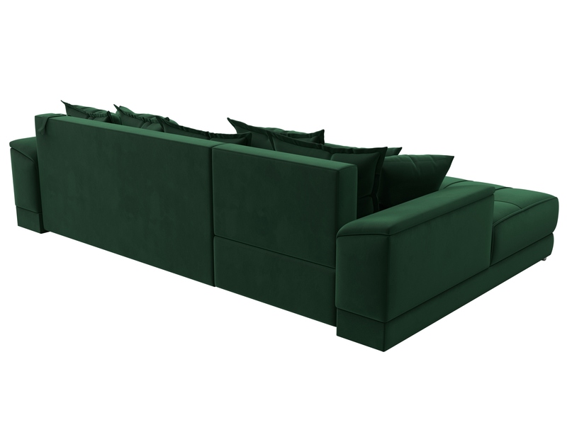 Диван угловой НордСтар левый угол, Велюр, SEVEN 626 зеленый