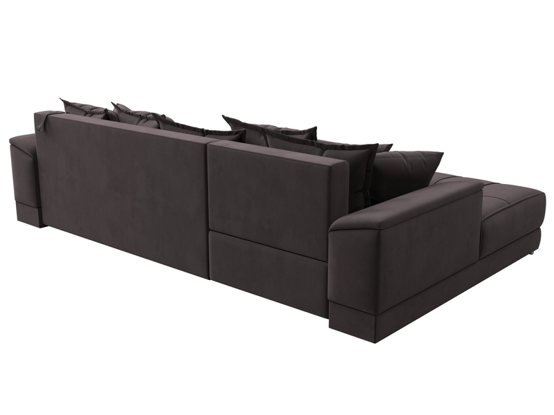 Диван угловой НордСтар левый угол, Велюр, SEVEN 727 коричневый