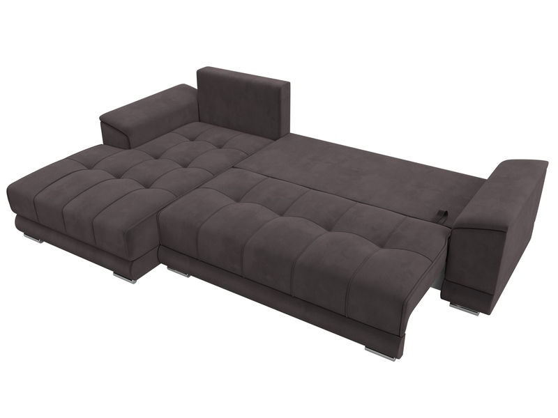 Диван угловой НордСтар левый угол, Велюр, SEVEN 727 коричневый