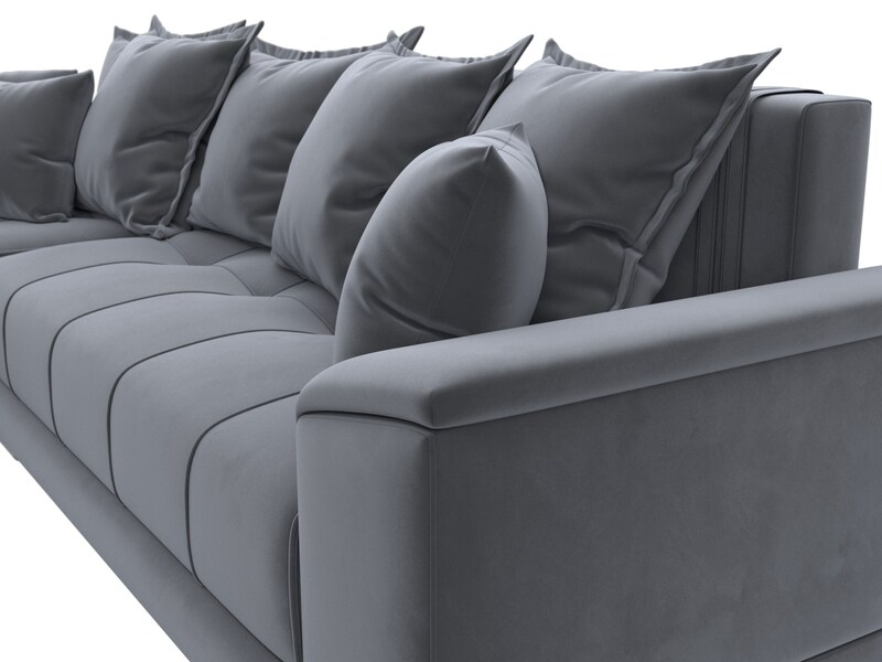 Диван угловой НордСтар левый угол, Велюр, SEVEN 17 серый