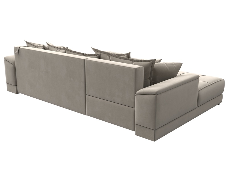 Диван угловой НордСтар левый угол, Микровельвет, Бежевый