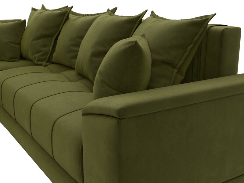 Диван угловой НордСтар левый угол, Микровельвет, Зеленый