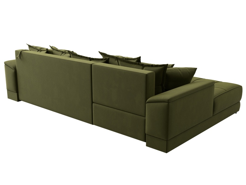 Диван угловой НордСтар левый угол, Микровельвет, Зеленый