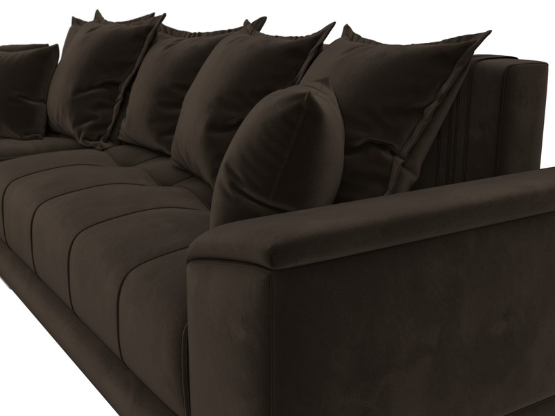 Диван угловой НордСтар левый угол, Микровельвет, Коричневый