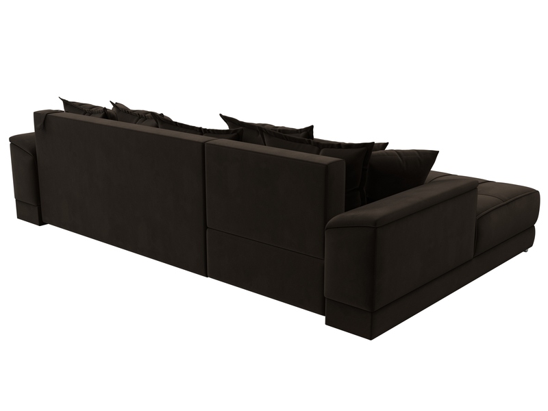 Диван угловой НордСтар левый угол, Микровельвет, Коричневый