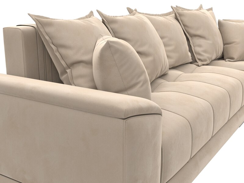 Диван угловой НордСтар правый угол, Велюр, SEVEN 729 бежевый