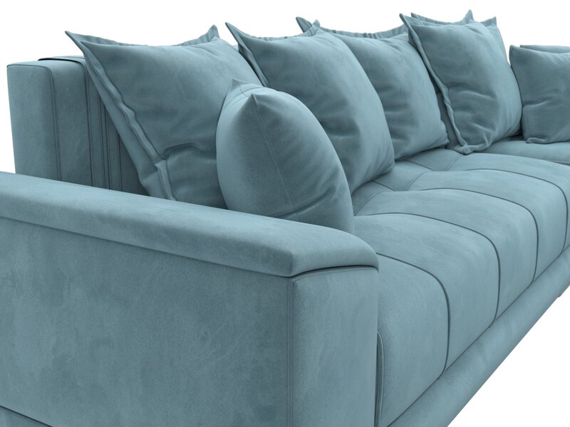 Диван угловой НордСтар правый угол, Велюр, SEVEN 113 бирюзовый