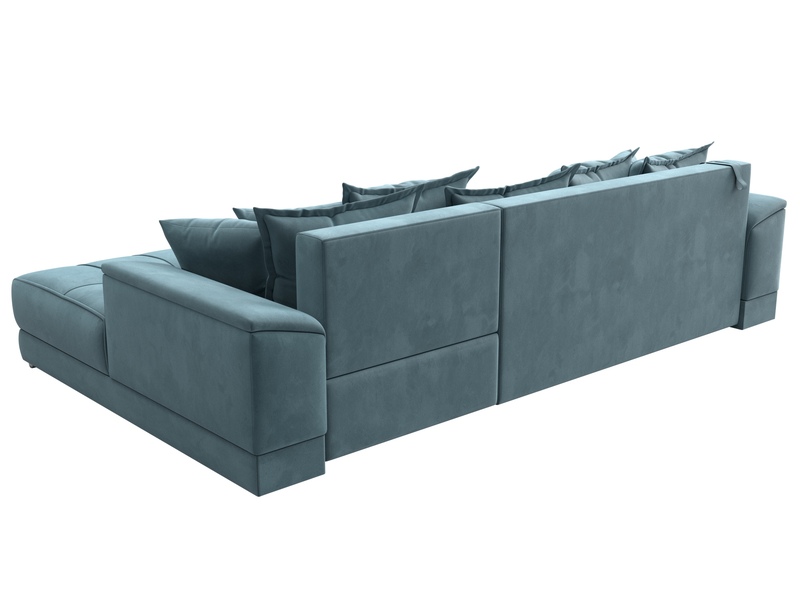Диван угловой НордСтар правый угол, Велюр, SEVEN 113 бирюзовый