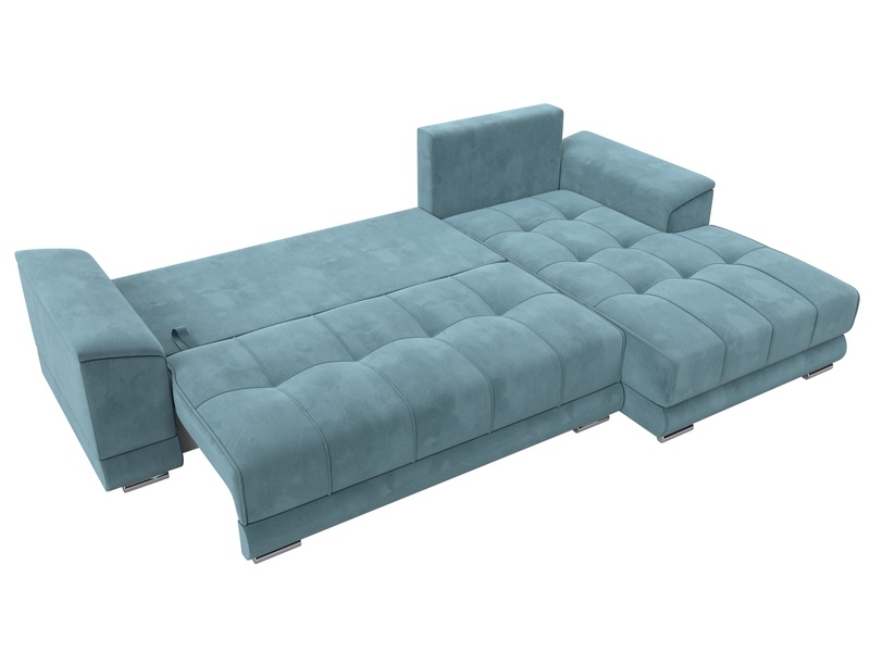 Диван угловой НордСтар правый угол, Велюр, SEVEN 113 бирюзовый