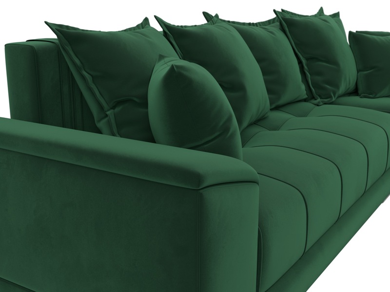 Диван угловой НордСтар правый угол, Велюр, SEVEN 626 зеленый