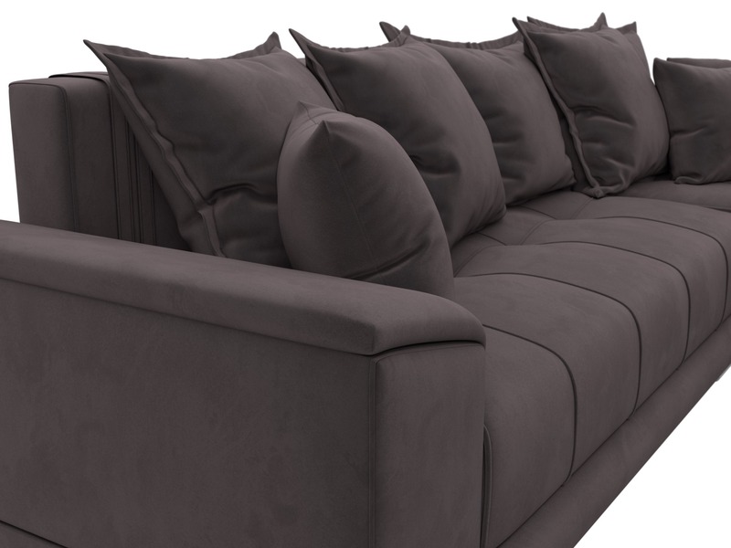 Диван угловой НордСтар правый угол, Велюр, SEVEN 727 коричневый