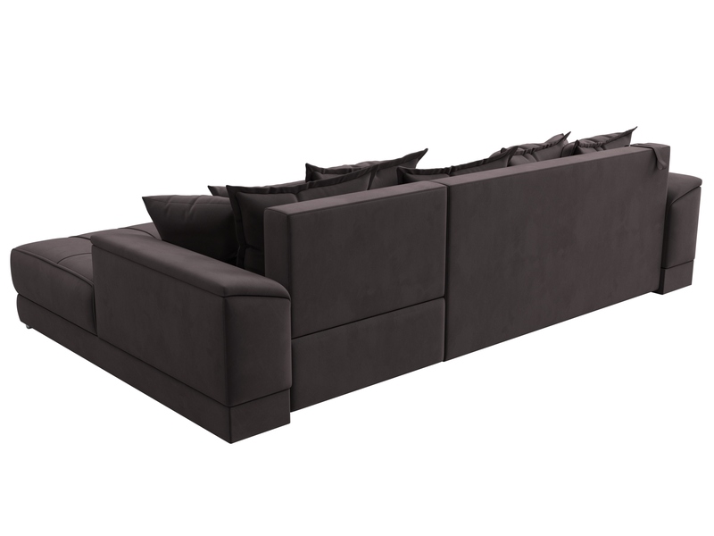 Диван угловой НордСтар правый угол, Велюр, SEVEN 727 коричневый