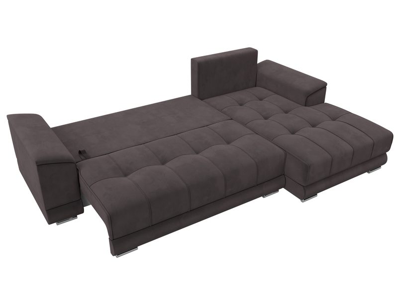 Диван угловой НордСтар правый угол, Велюр, SEVEN 727 коричневый