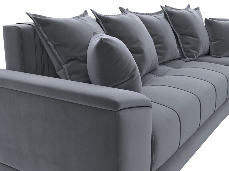 Диван угловой НордСтар правый угол, Велюр, SEVEN 17 серый