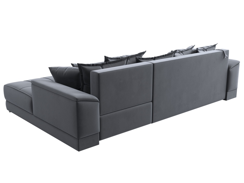 Диван угловой НордСтар правый угол, Велюр, SEVEN 17 серый