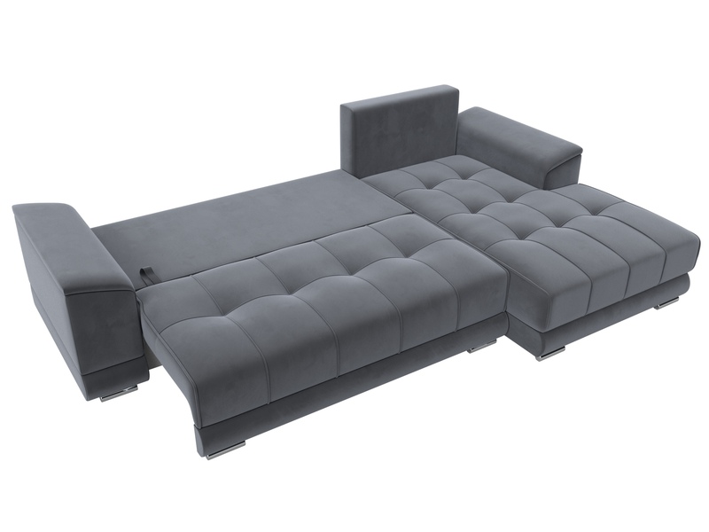 Диван угловой НордСтар правый угол, Велюр, SEVEN 17 серый