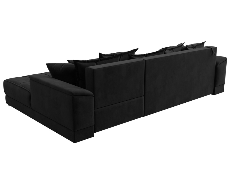 Диван угловой НордСтар правый угол, Велюр, SEVEN 35 черный