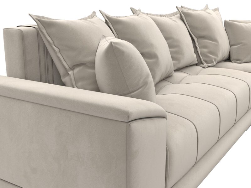 Диван угловой НордСтар правый угол, Микровельвет, Бежевый