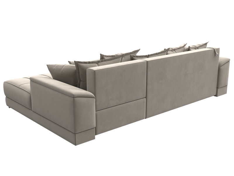 Диван угловой НордСтар правый угол, Микровельвет, Бежевый