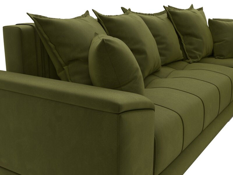 Диван угловой НордСтар правый угол, Микровельвет, Зеленый