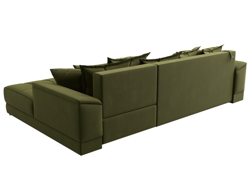 Диван угловой НордСтар правый угол, Микровельвет, Зеленый