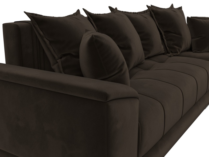 Диван угловой НордСтар правый угол, Микровельвет, Коричневый