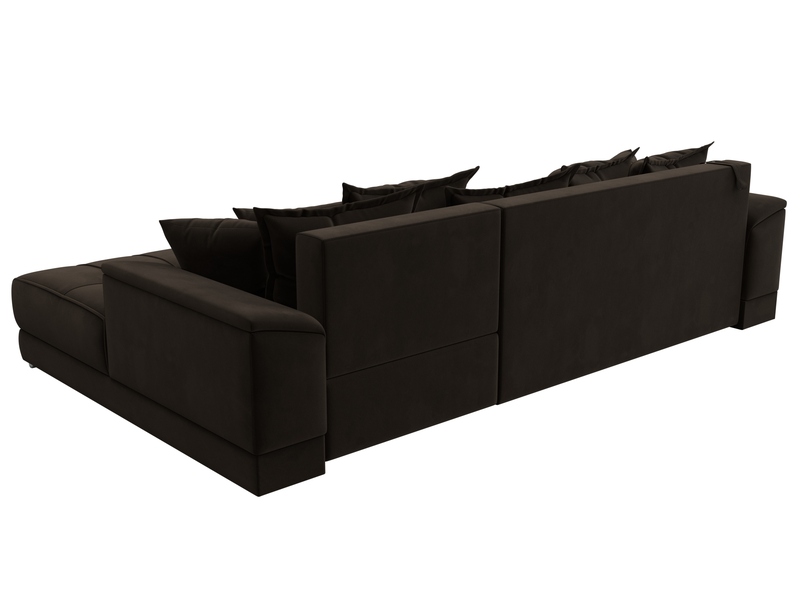 Диван угловой НордСтар правый угол, Микровельвет, Коричневый