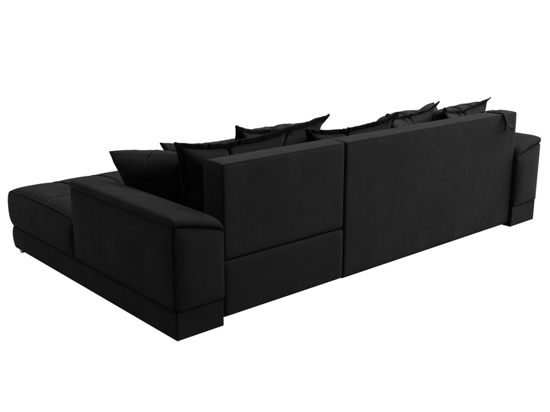 Диван угловой НордСтар правый угол, Микровельвет, Черный
