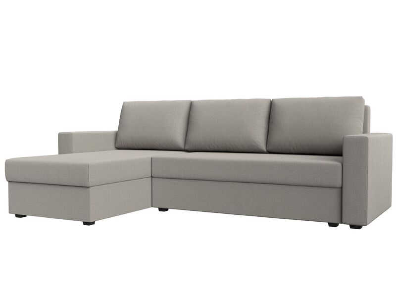 Диван угловой Траумберг Лайт левый угол, Рогожка, Амур 02 бежевый