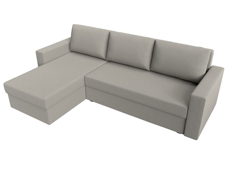 Диван угловой Траумберг Лайт левый угол, Рогожка, Амур 02 бежевый