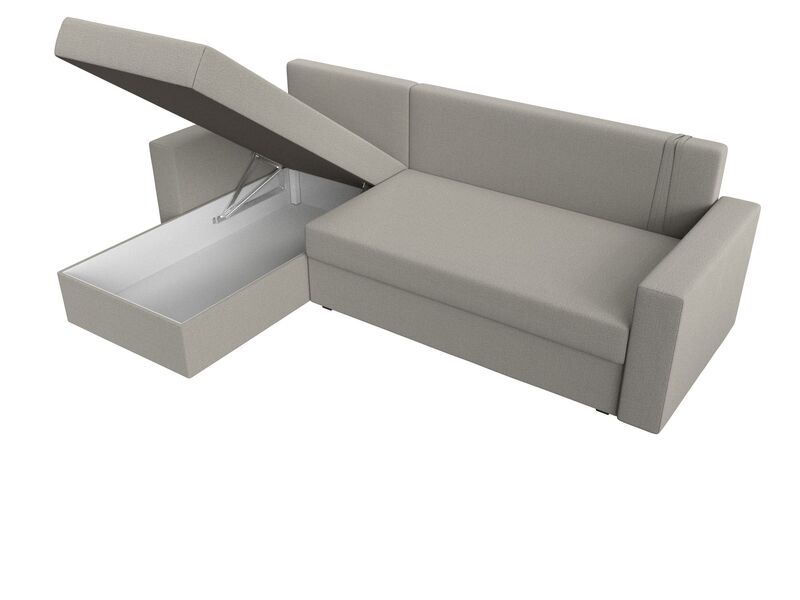 Диван угловой Траумберг Лайт левый угол, Рогожка, Амур 02 бежевый