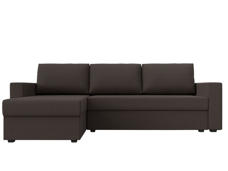 Диван угловой Траумберг Лайт левый угол, Рогожка, Амур 05 коричневый