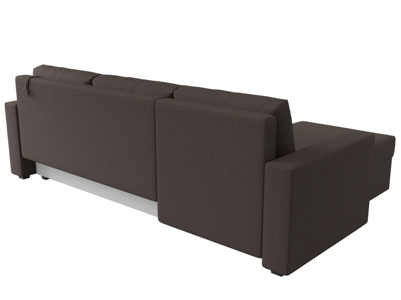 Диван угловой Траумберг Лайт левый угол, Рогожка, Амур 05 коричневый