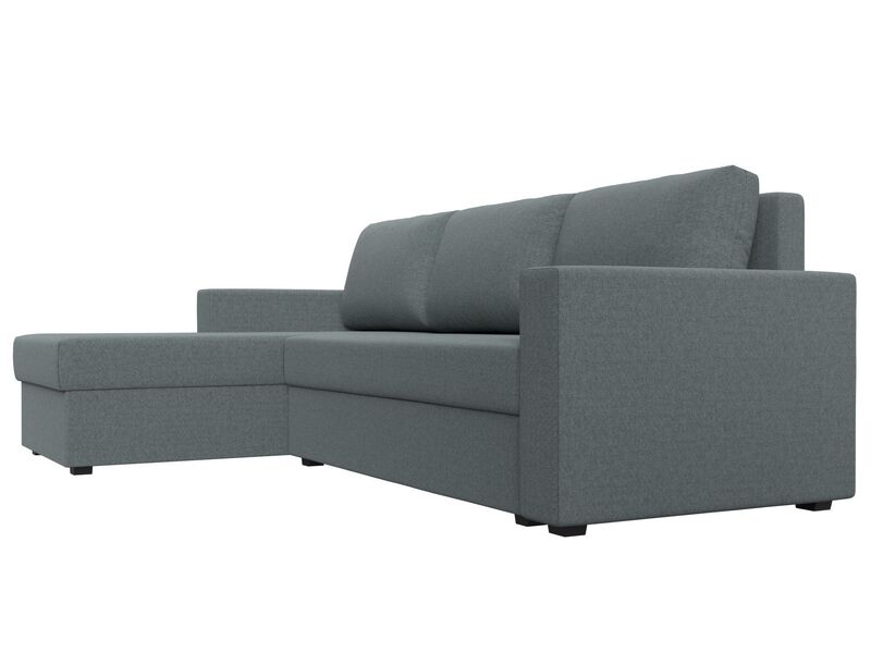 Диван угловой Траумберг Лайт левый угол, Рогожка, Амур 07 серый