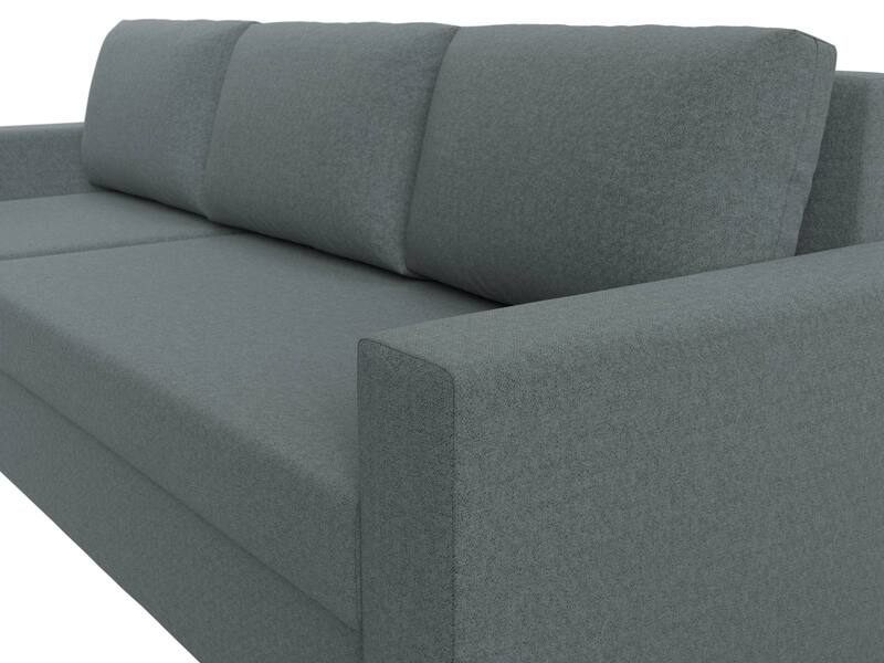 Диван угловой Траумберг Лайт левый угол, Рогожка, Амур 07 серый