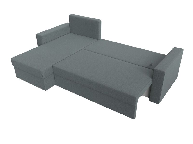 Диван угловой Траумберг Лайт левый угол, Рогожка, Амур 07 серый