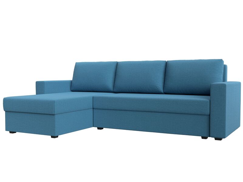 Диван угловой Траумберг Лайт левый угол, Рогожка, Амур 10 голубой