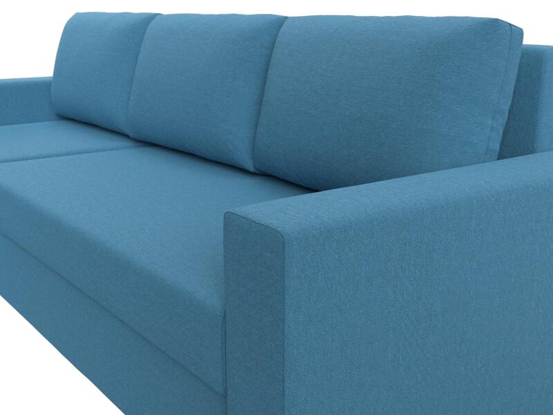 Диван угловой Траумберг Лайт левый угол, Рогожка, Амур 10 голубой